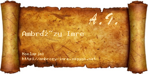 Ambrózy Imre névjegykártya